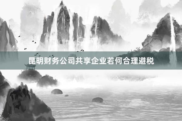 昆明财务公司共享企业若何合理避税