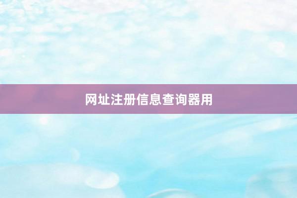 网址注册信息查询器用